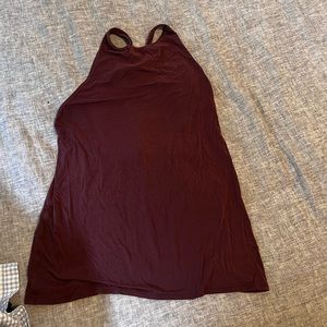 Lululemon high neck purple tank with ruched back
